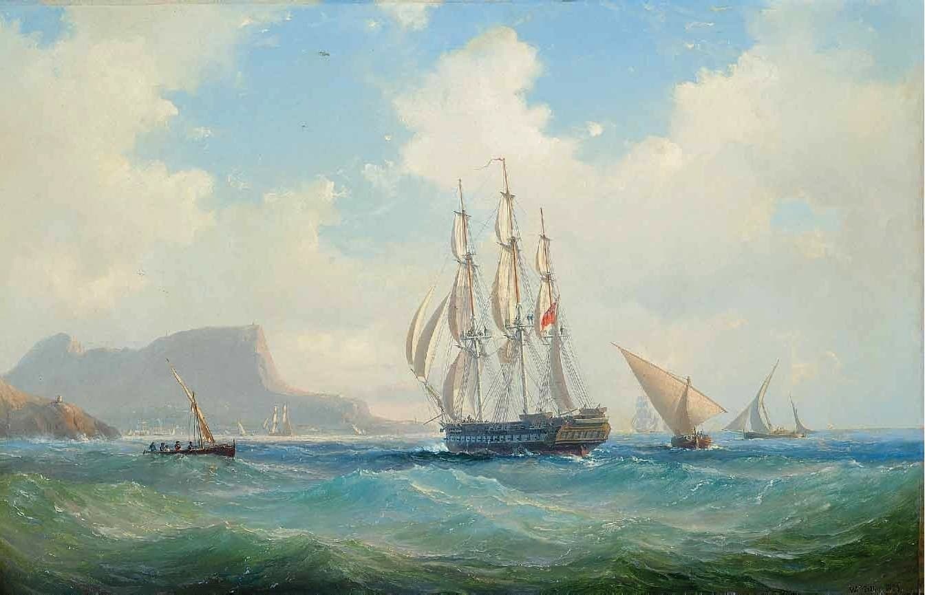 Ships crossing the Strait of Gibraltar